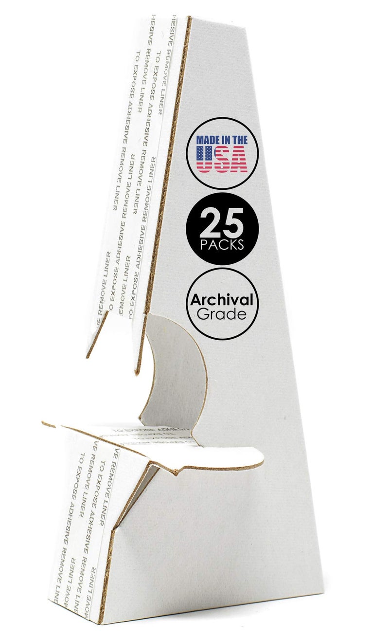 Lineco Adhesive Easel Back Self Stick Stand, Double Wing, 5 Inch, Display Your Signs, Crafts, Pictures, Poster and Art. Easy and Quick Application. (Pack of 25) White - Image 1
